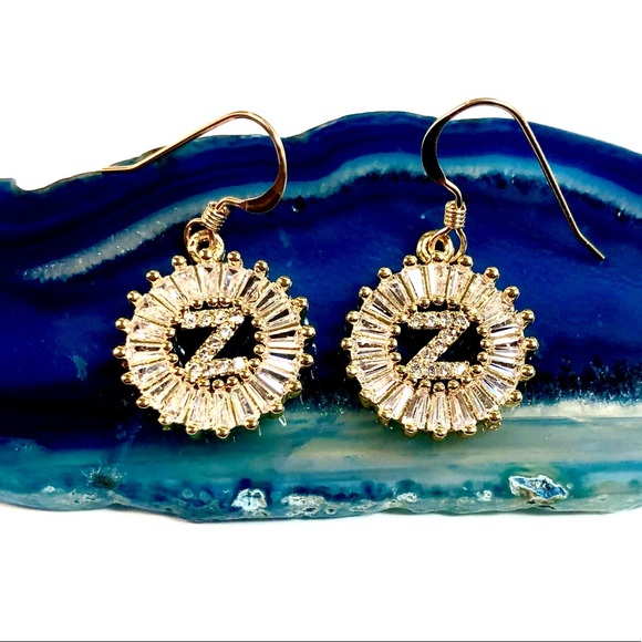 Initial Z Earrings, Letter Z, Personalized Z, Boho - Picture 1 of 8
